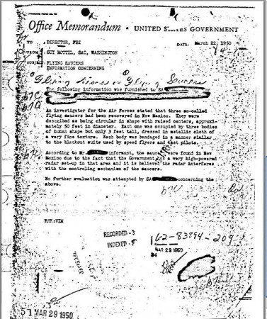 The 2011 FBI document claiming to find three so-called flying saucers